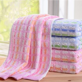 萃众414 弱捻彩格毛巾 5条组