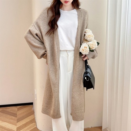 [清仓1折价52.9元,不叠加优惠券]秋唐狮冬V领净色开衫外套简约百搭高级感温柔简约